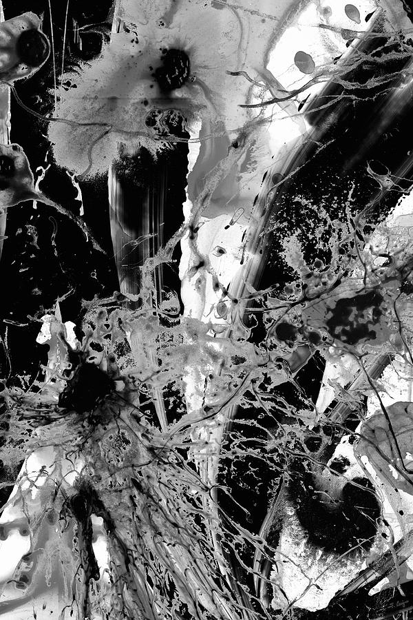 Black And White Abstract Art - Black Formations 4 - Sharon Cummings Painting by Sharon Cummings
