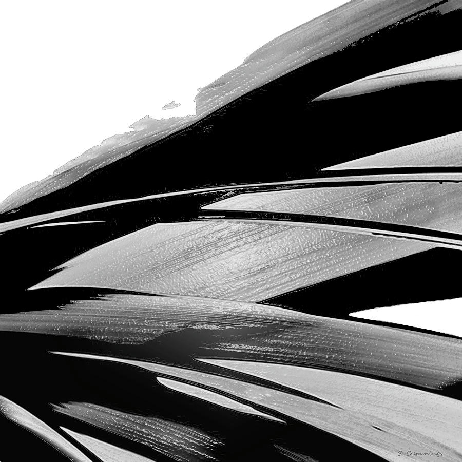 Black And White Abstract - Black Beauty 69 - Sharon Cummings Painting by Sharon Cummings