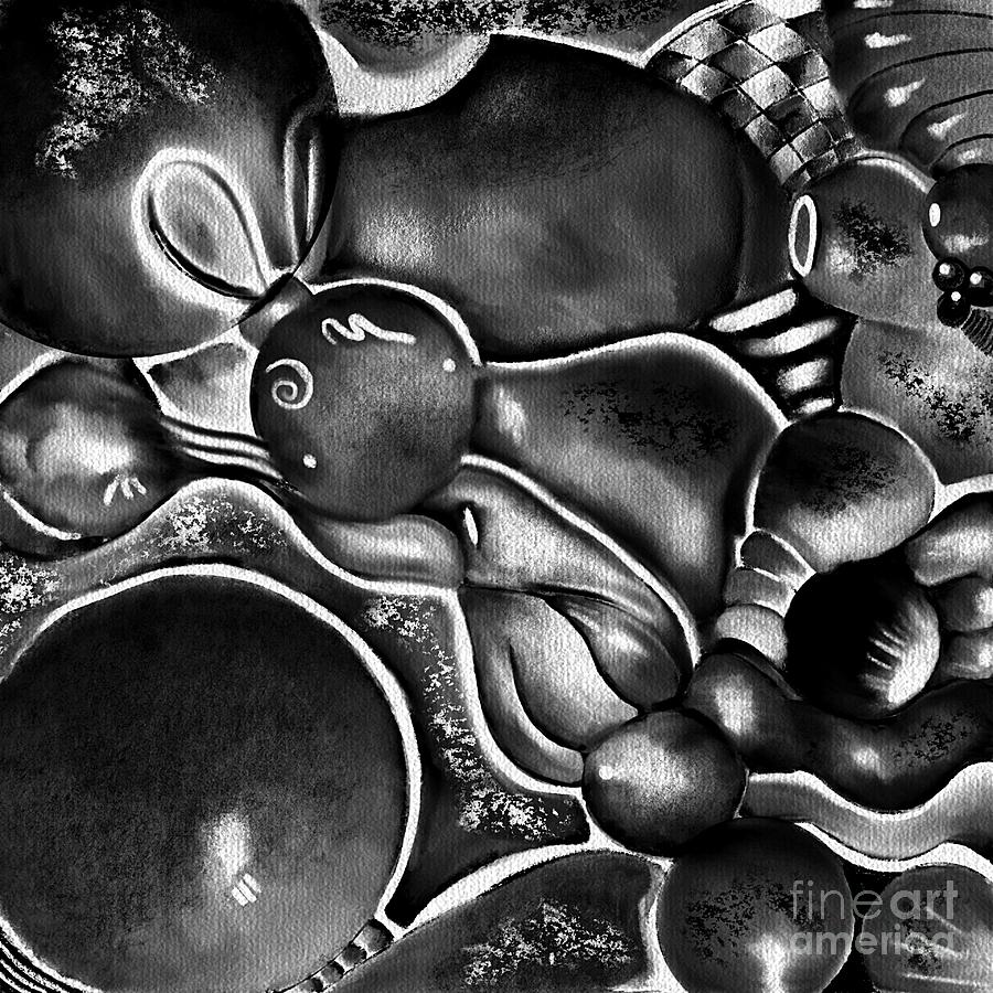 Black and White Abstract-Infinity Digital Art by Lauries Intuitive