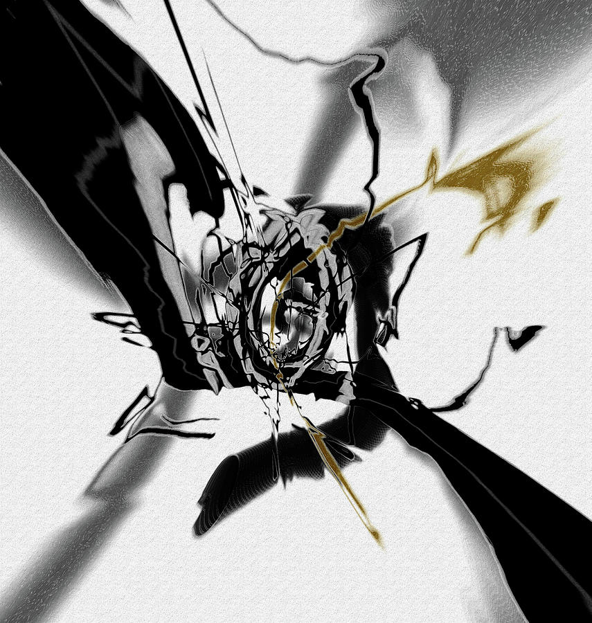 Black and White Abstract Digital Art by Natalie Holland