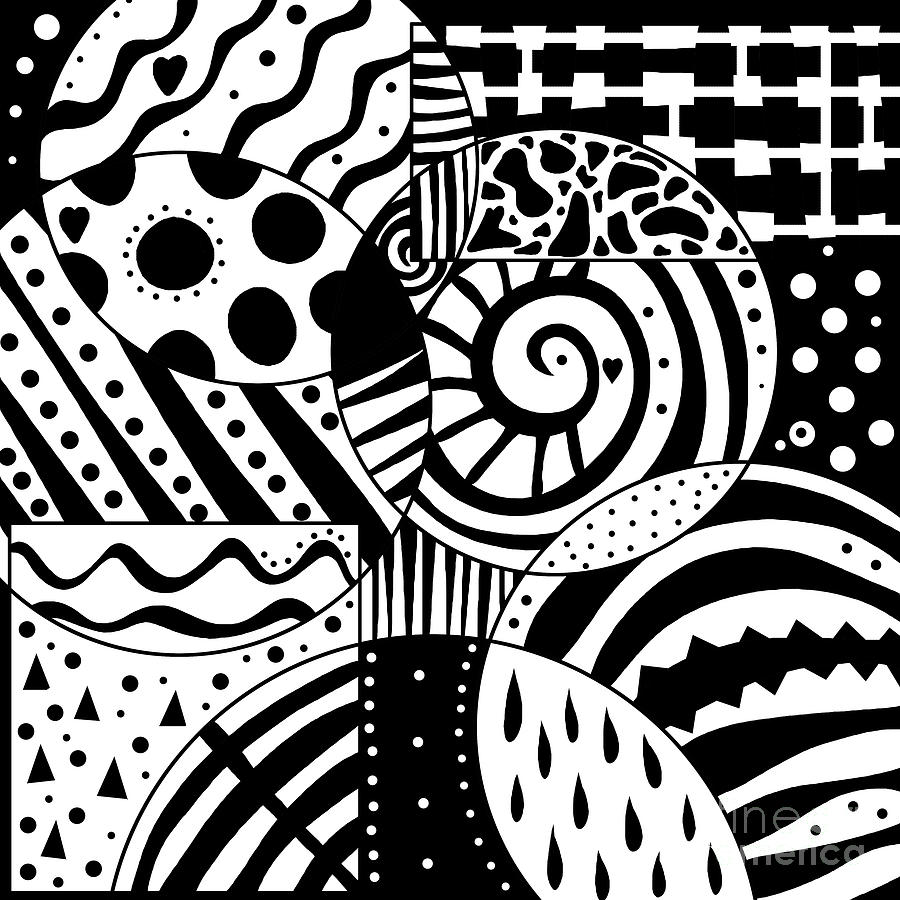 Black and white abstract pattern Digital Art by Valentina Hramov - Fine ...