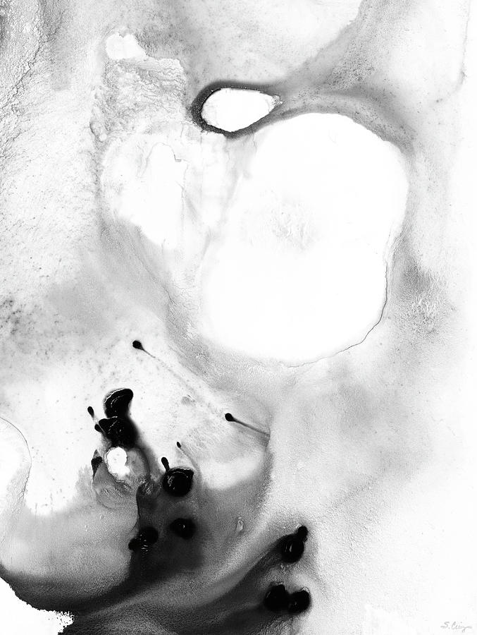Black And White Abstract - Short Wave - Sharon Cummings Painting by Sharon Cummings