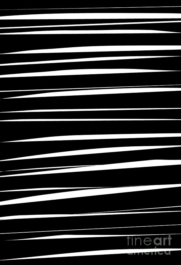 Black and White Abstract Stripes  Digital Art by Leah McPhail