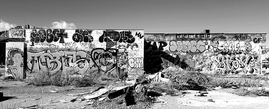 Black And White Back Wall Graffiti Photograph By Robert Goulet