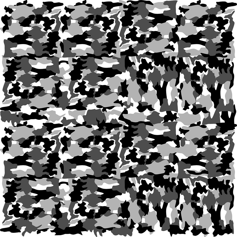 black and white Background Pattern Camo Digital Art by A-z Design - Pixels