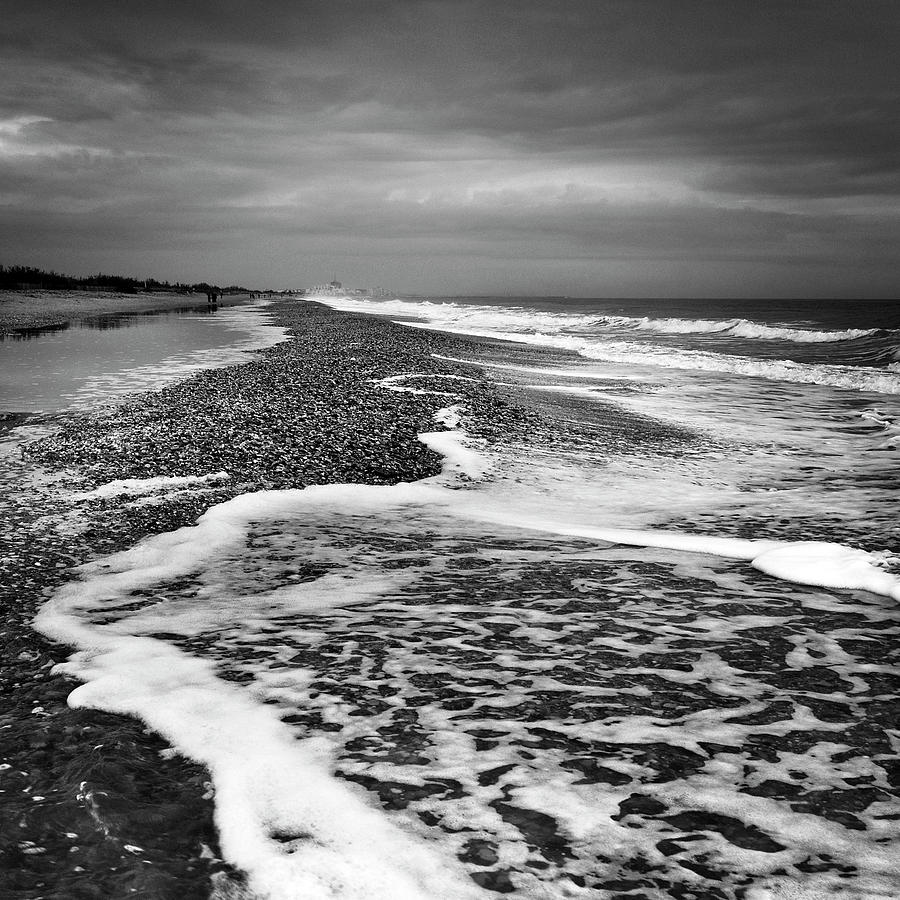 Black And White Beach Photograph by Sarah Martinet