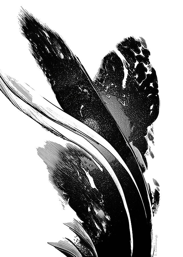 Black and White Contemporary Art - Black Beauty 8 - Sharon Cummings Painting by Sharon Cummings