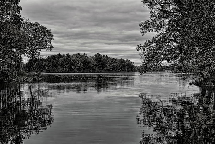 Black And White Fall Clouds Over Lake Wausau Photograph by Dale Kauzlaric