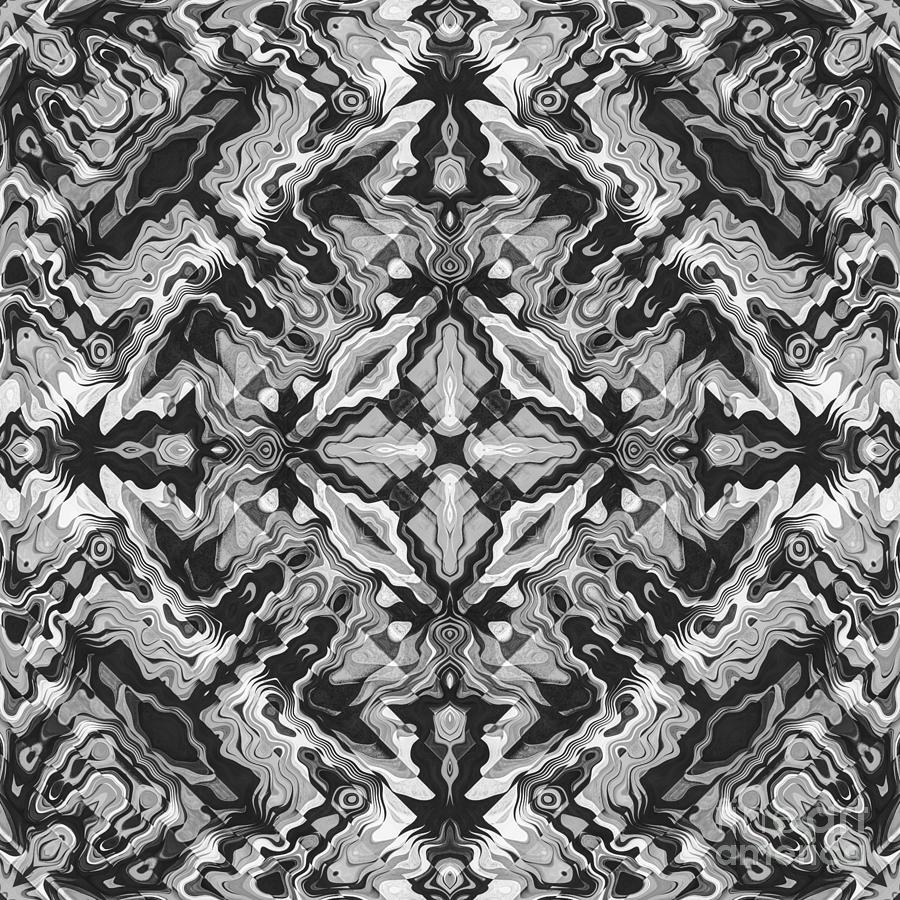 Black And White Geometric Digital Art by Phil Perkins