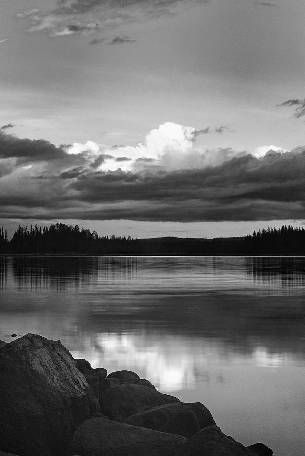 Black And White Lake Reflection Photograph by Heikki Salmi