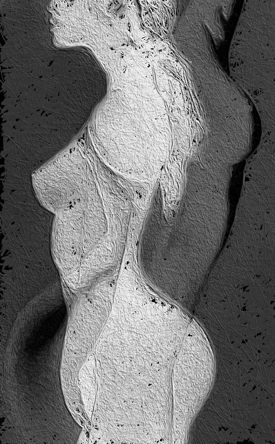 Dark Painting - Black And White Melting by Steve K Dark Painting - Black And White Melting by Steve K