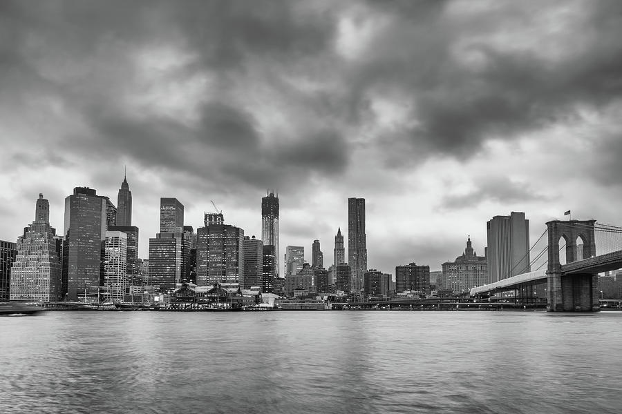 Black And White New York City Skyline by Mlenny