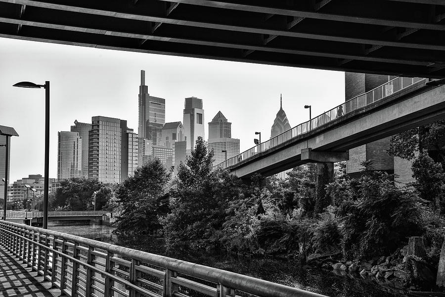 Black and White Philadelphia - Under South Street Bridge Photograph by Bill Cannon