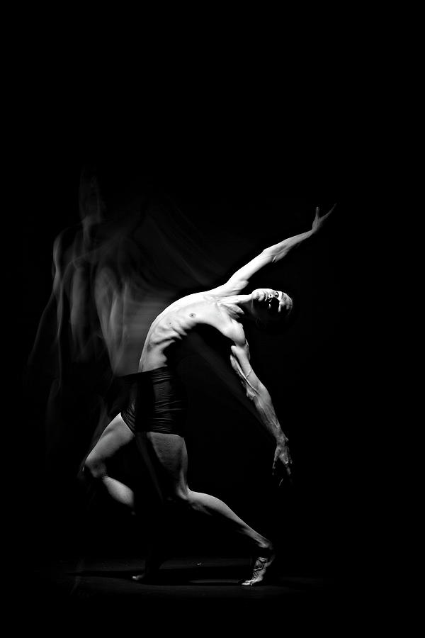 Black And White Photo Of A Male Ballet Photograph by Allgord