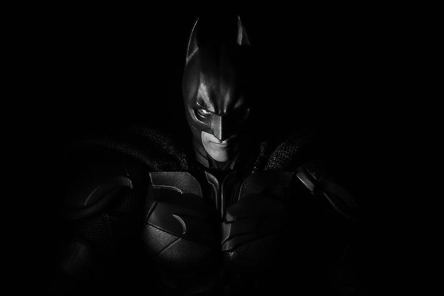 Black and white photo of Batman looking for criminals Photograph by ...