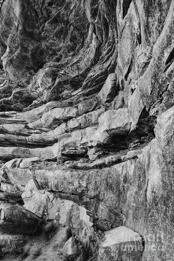 Black And White Sandstone Cliff Photograph by Phil Perkins