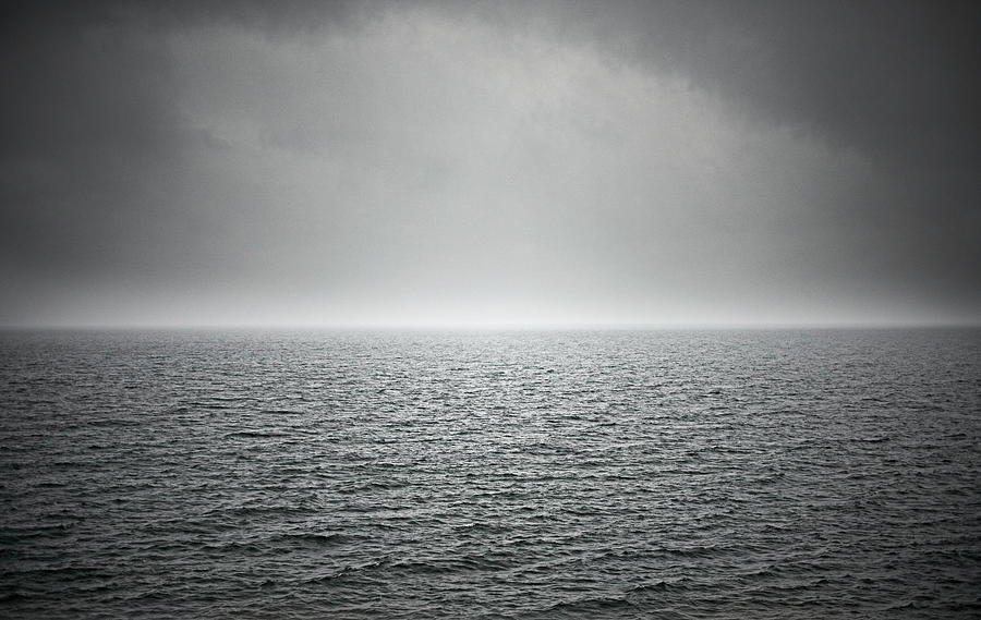 Black And White Seascape With Stormy Sky Photograph by Niels Busch