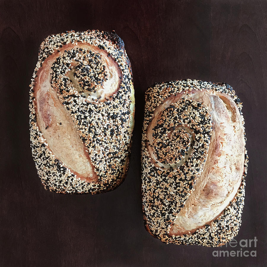 Black and White Sesame Seed Sourdough Sandwich Bread 1 Photograph by Amy E Fraser