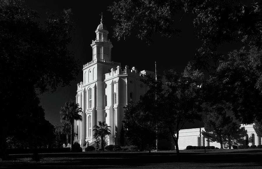 Black and White St. George Utah Temple Photograph by Nathan Abbott