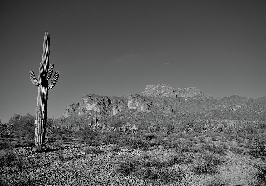 Black and White Superstition Mountains Photograph by Chance Kafka
