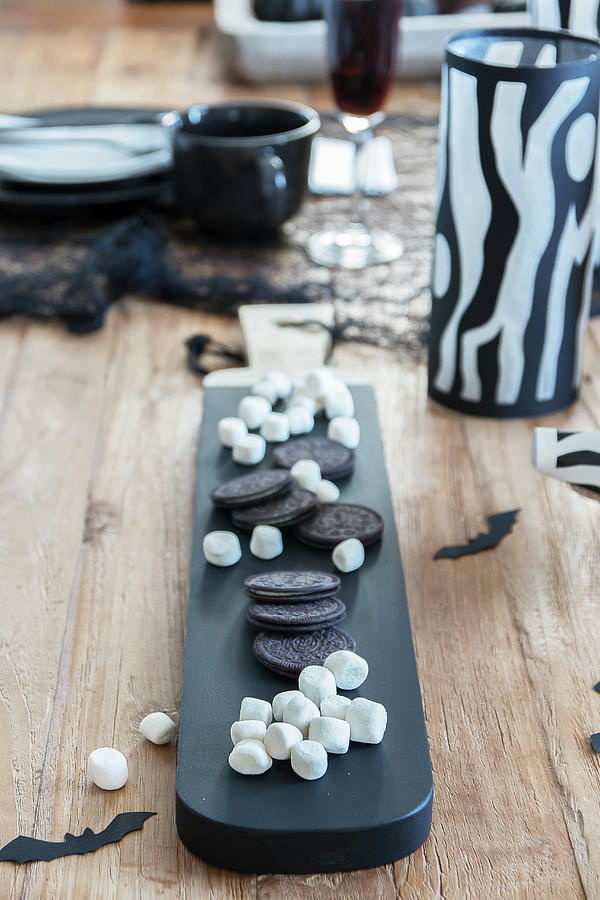 Black And White Sweets For Halloween Photograph by Astrid Algermissen