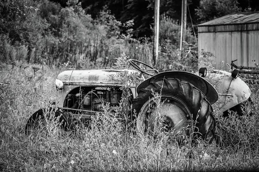 Black and White Tractor Photograph by Michelle Wittensoldner