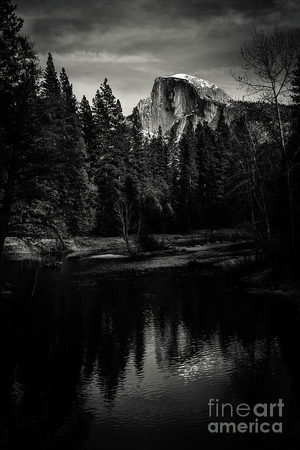 Black And White View Of Half Dome Photograph by Stephen Moehle