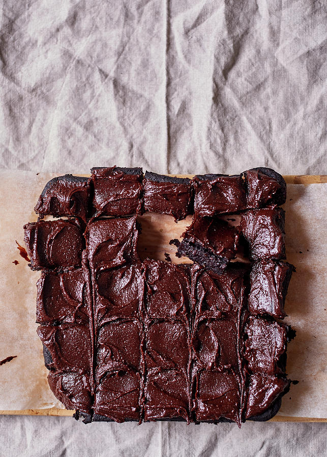 Black Bean Brownies With Peanut Butter And Cocoa Icing Photograph by Great Stock!