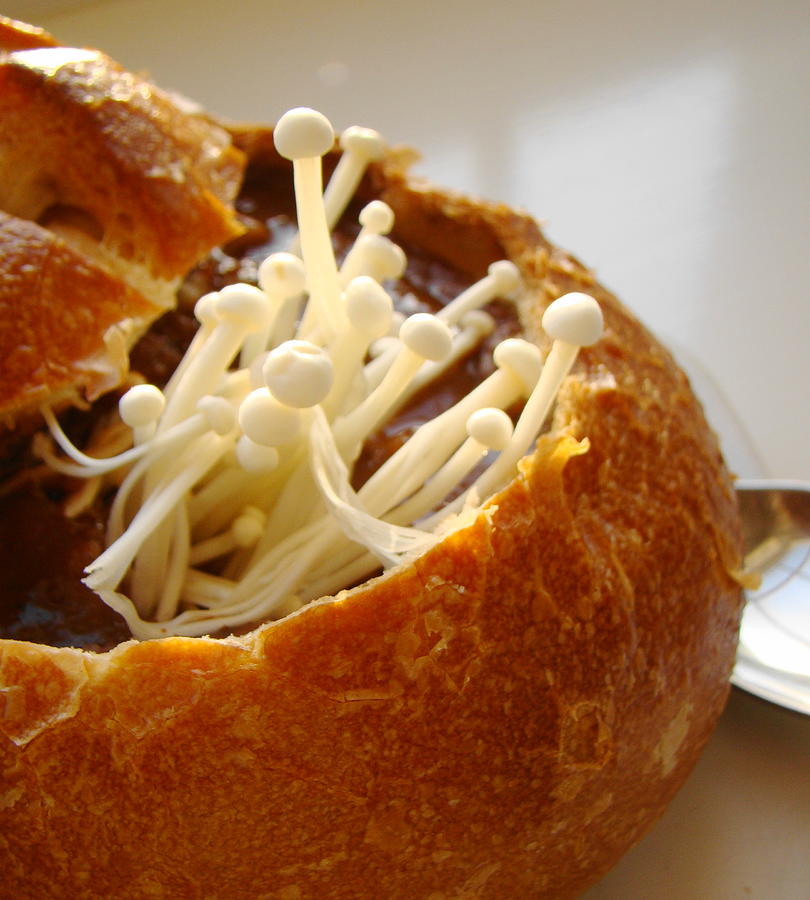 Black Bean Vegetable Soup In Sourdough Photograph by Janet Hudson Black Bean Vegetable Soup In Sourdough Photograph by Janet Hudson