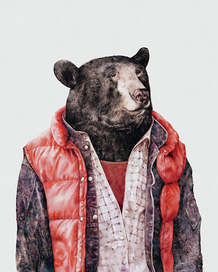 Back To The Future Painting - Black Bear by Animal Crew