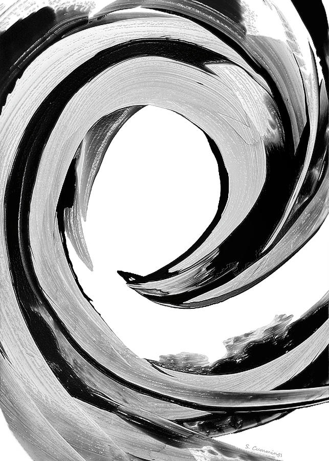 Black Beauty 32 Right Wave - Sharon Cummings Painting by Sharon Cummings