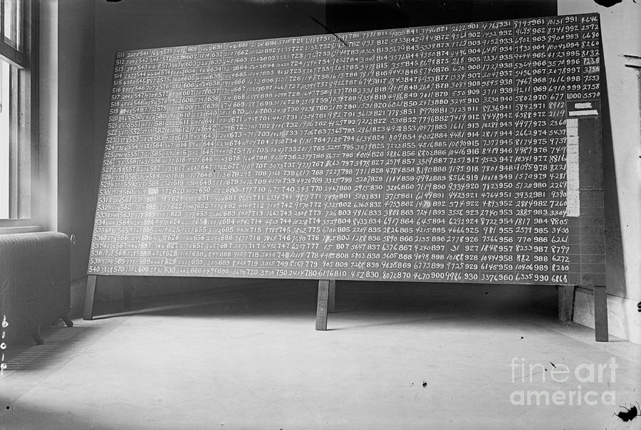 Black Board With Draft Lottery Numbers Photograph by Bettmann