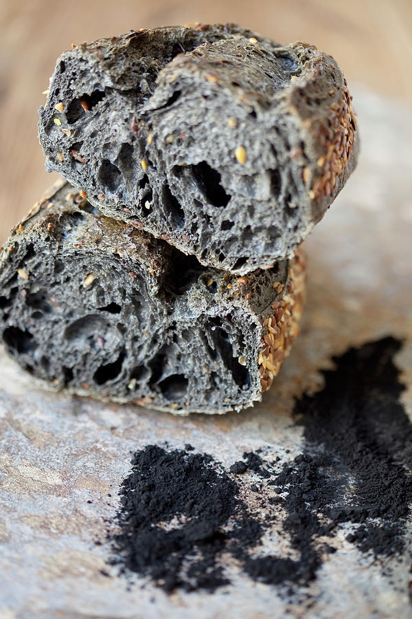 Black Bread With Activated Charcoal Photograph by Hilde Mche