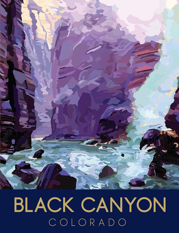 Black Canyon Colorado Drawing by Unknown
