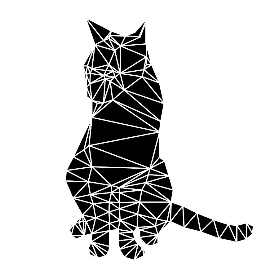 Cat Digital Art - Black Cat by Naxart Studio Cat Digital Art - Black Cat by Naxart Studio