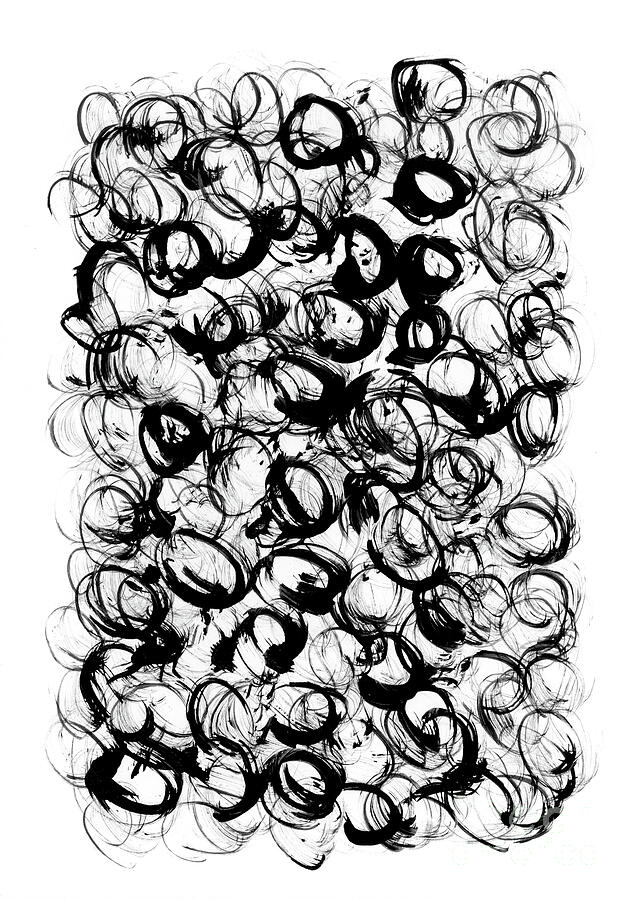 Black circles Drawing by Martina Rall