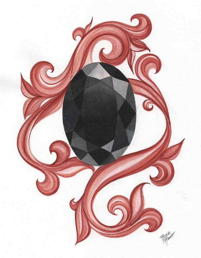Jewelry Digital Art - Black Diamond On Copper Signed by Rose Rambo