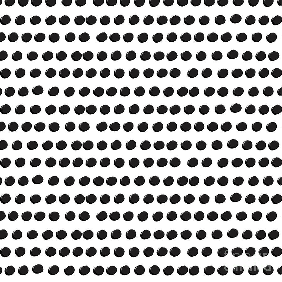 Black Dots White Background Asymmetrical Pattern Digital Art by Sharon Mau