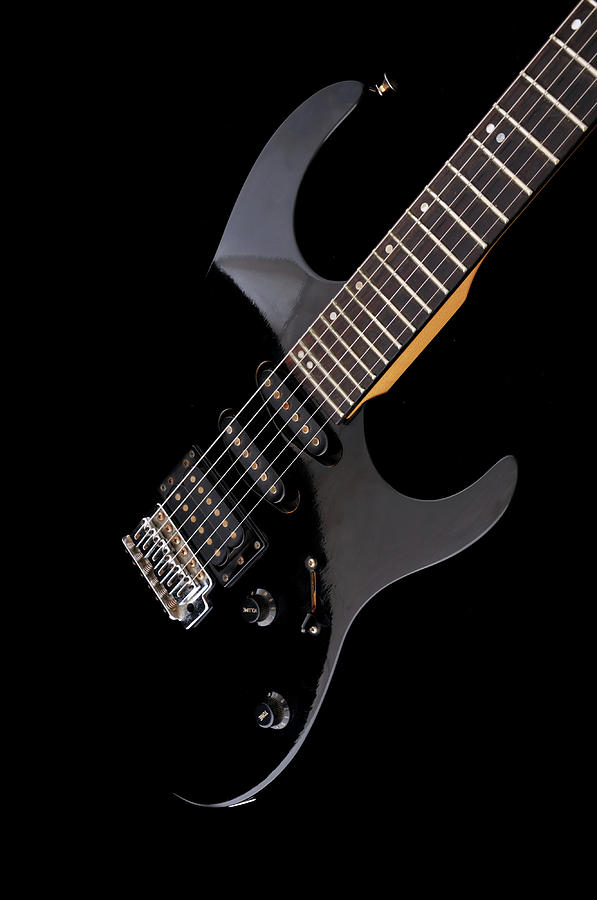 Black Electiric Guitar Photograph by Gulfix