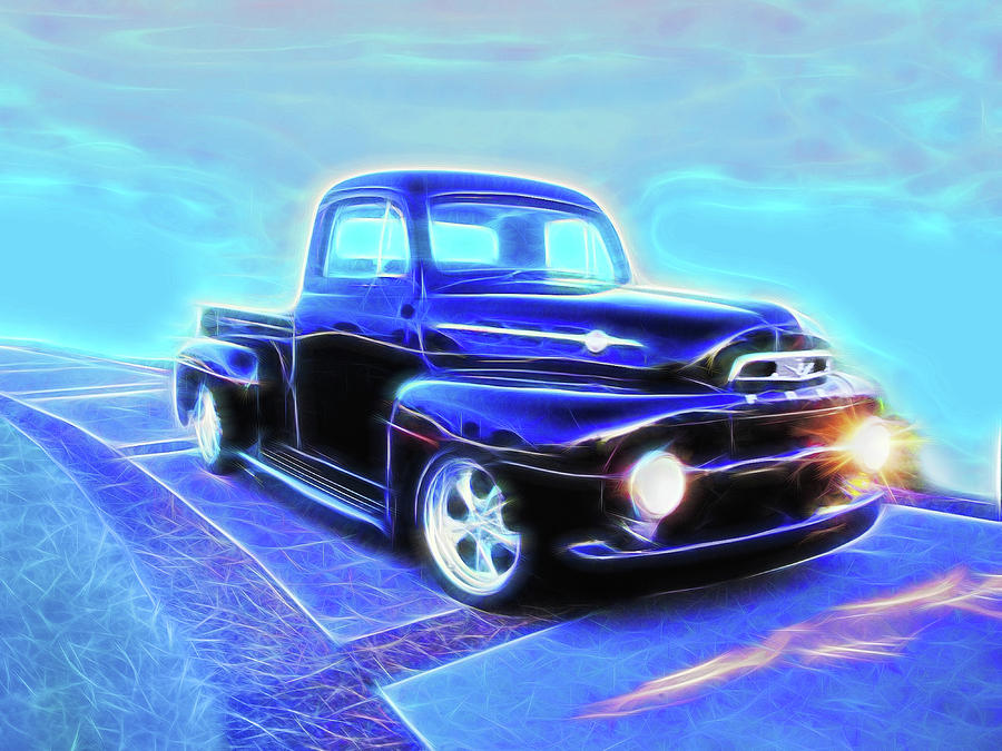 Black Ford Truck Digital Art by Rick Wicker
