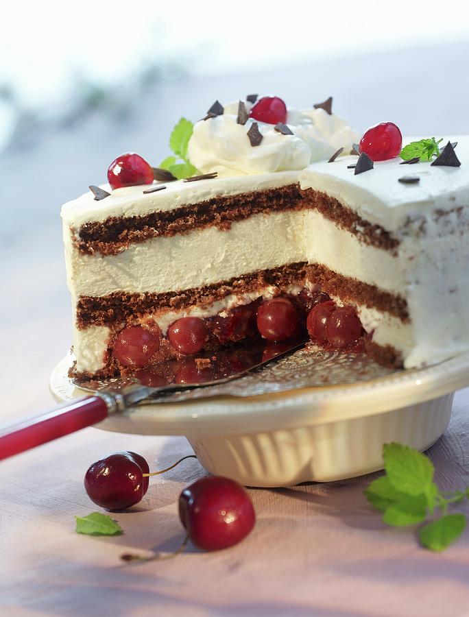 Black Forest Gateau, A Piece Removed Photograph by Foodfoto Köln - Fine ...