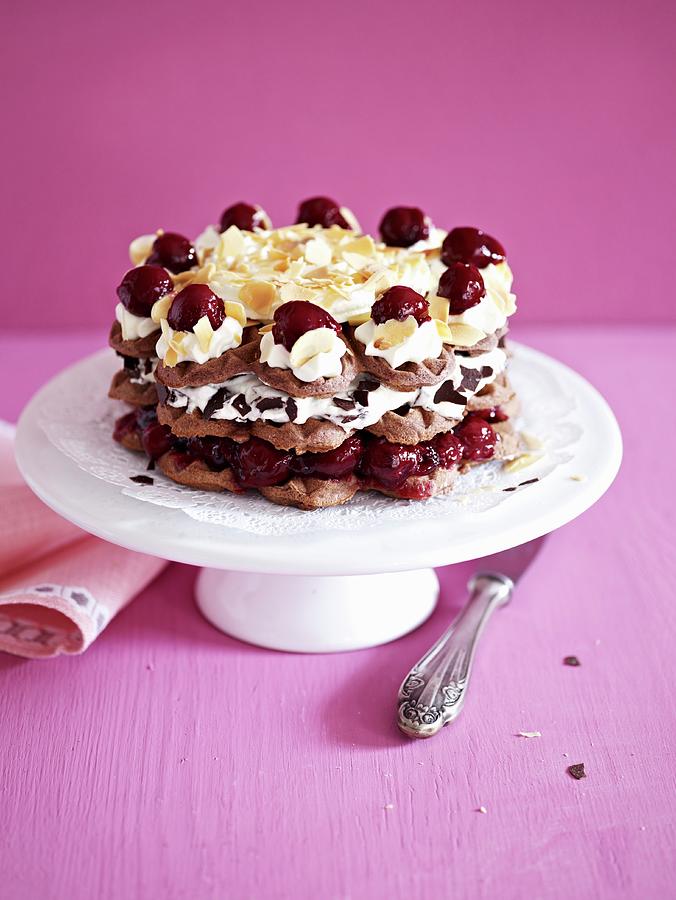 Black Forest Gateau Made With Waffles Photograph by Brachat, Oliver
