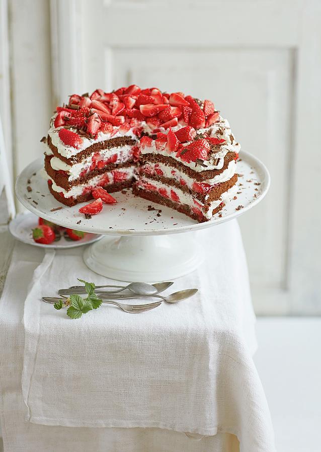 Black Forest Gateau Strawberry Cake Photograph by Jalag / Julia Hoersch