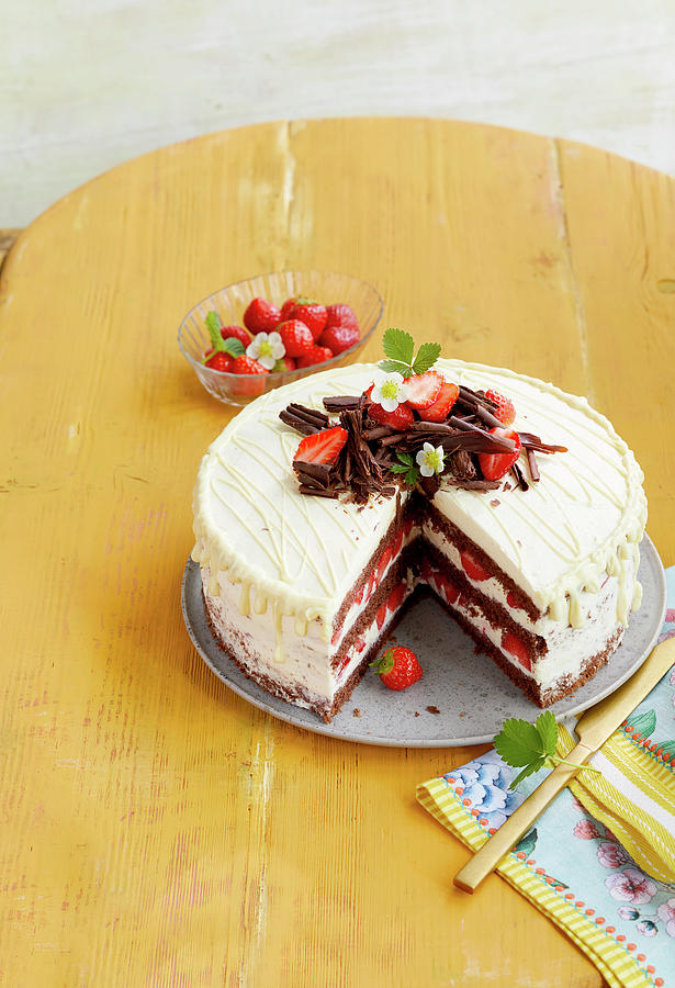 Black Forest Gateau Strawberry Cake Photograph by Stockfood Studios /  Katrin Winner