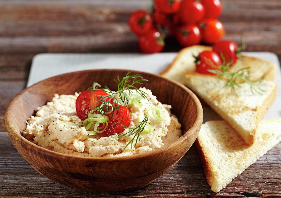 Black Forest Smoked Trout Cream With Tomatoes And Dill, Served With ...