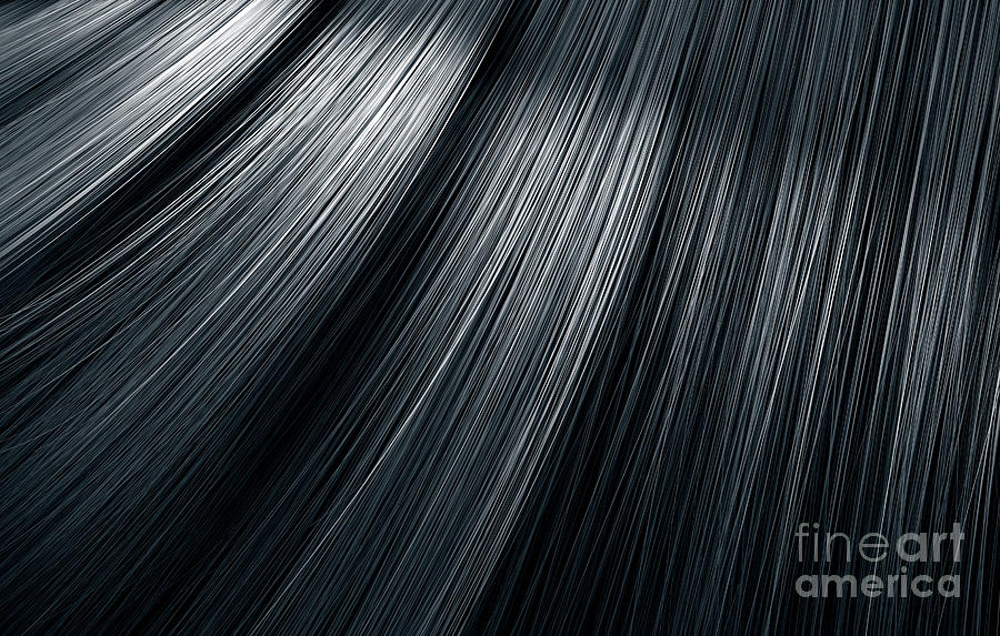 Black Hair Blowing Closeup Digital Art