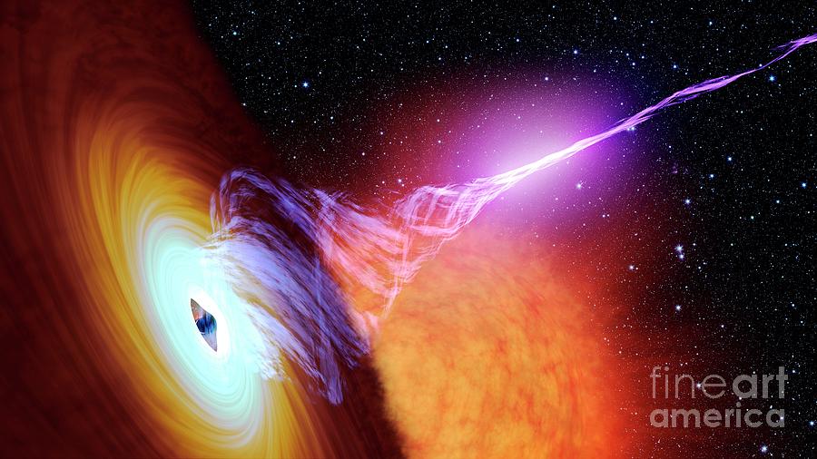 Black Hole With Accretion Disc And Plasma Jet Photograph by Nasa/jpl-caltech/science Photo Library