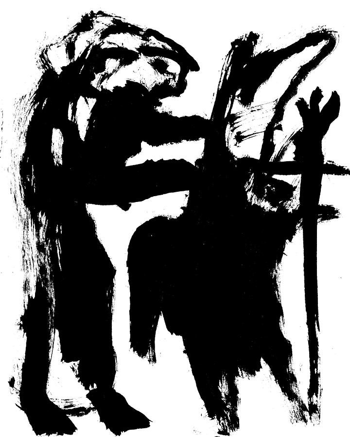 Black Ink 290319 2 Drawing by Edgeworth Johnstone