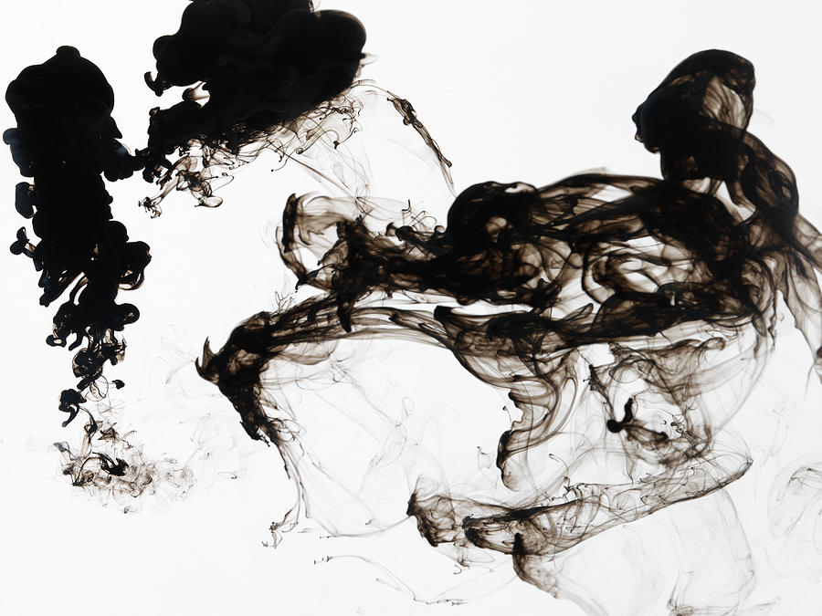 Black Ink Swirls In Water Photograph by Terry Mccormick