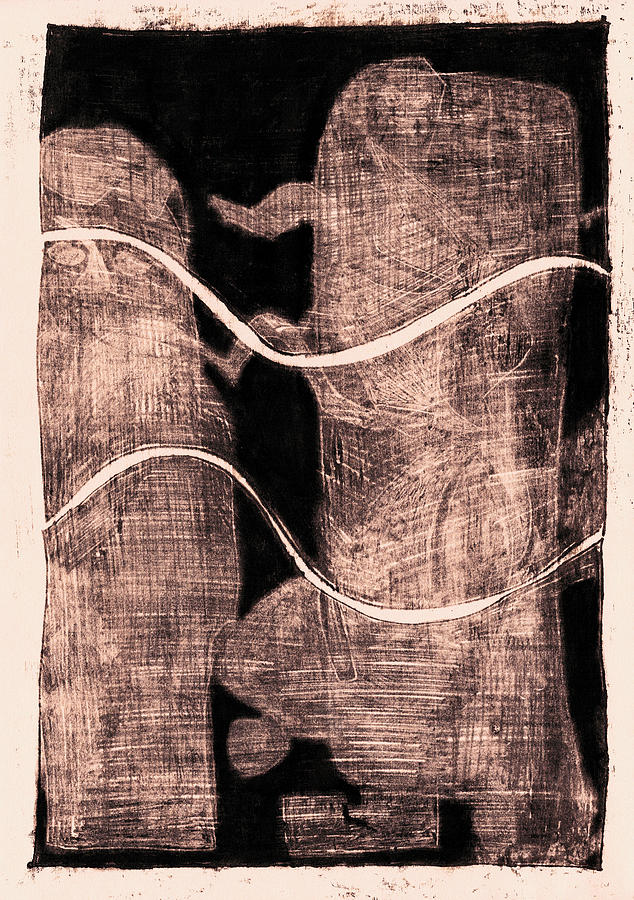 Black Ivory 1 Original Abstract Drawing by Edgeworth Johnstone